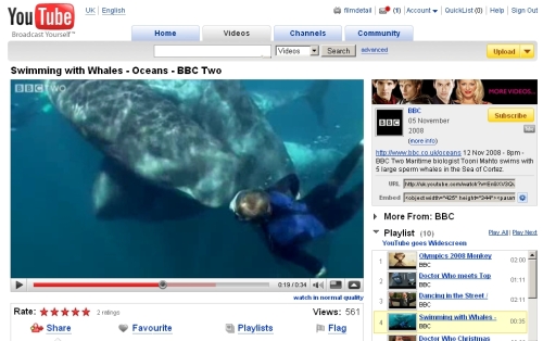 YouTube goes widescreen