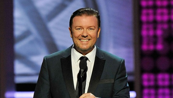 Ricky Gervais at the Golden Globes