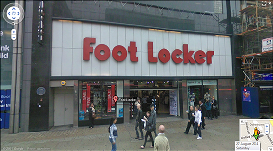 Foot Locker Oxford Street on Google Maps
